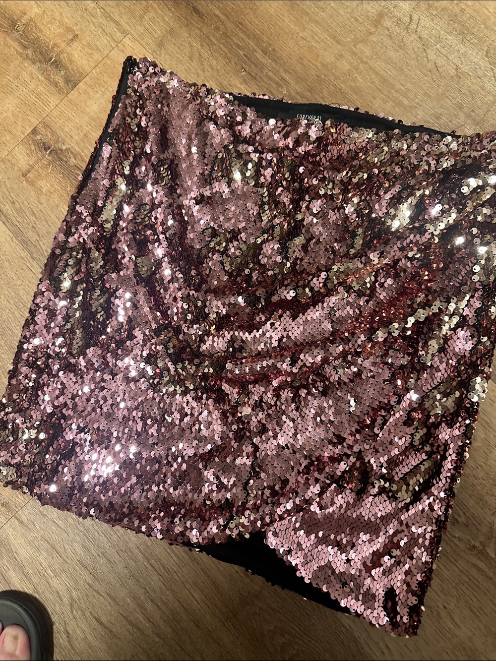 Forever 21 Rose Gold Sequin Mini Skirt